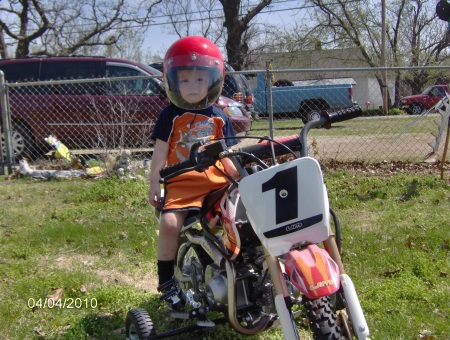 jacob on his brothers motercycle