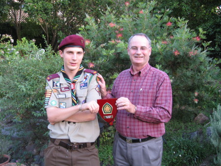 My Youngest Son Dave with his Queen's Scout Award