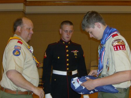 My sons with a scoutmaster