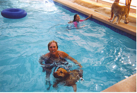 Kathy swimming with Lucky 2007