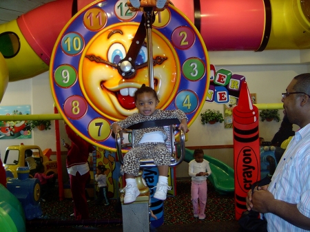 Amber and I at Chuck E cheese.