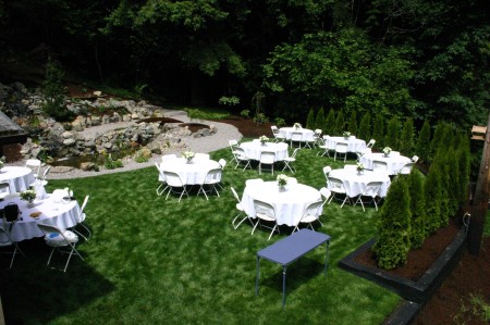 Our backyard oasis on the "big day"