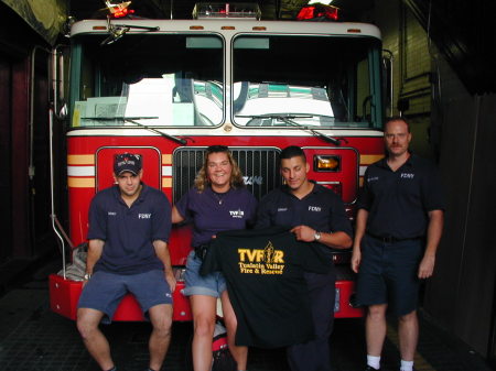 1 year anniversary of 9-11, me and guys from engine house 55