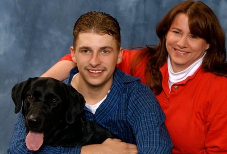 My son & I with our Lab Gunny