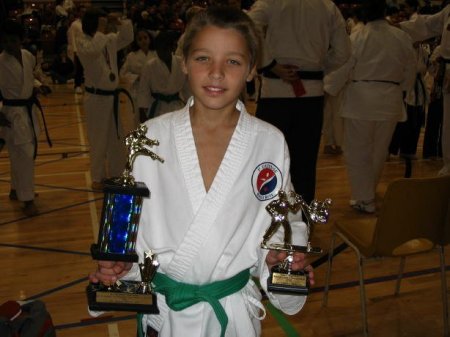 My Son's Tae Kwon Do Tournament Trophies