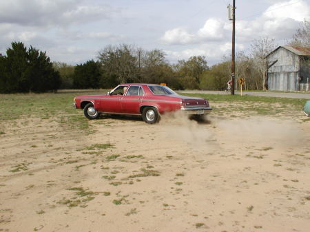 Doing donuts in my land yacht!