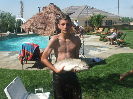 My youngest son Trevor and his big fish