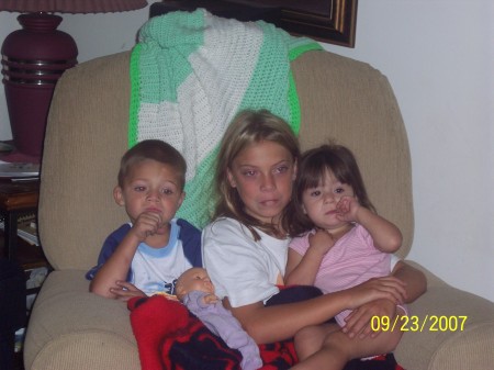 Cameron(grandson) Annalea(daughter) Kayla(grandaughter)