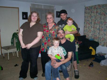 March 2007 with eldest son, 2 grandchildren and 2 GREATgrandchildren