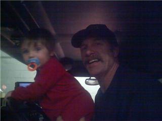 me and grandson on firetruck