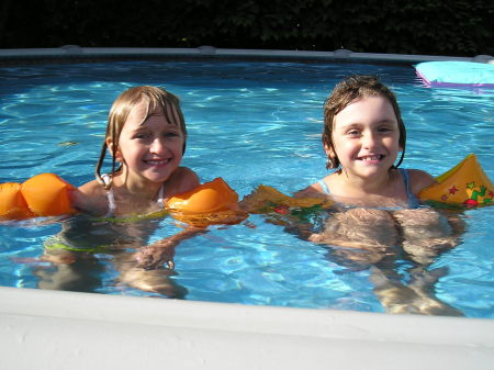 My girls in the pool