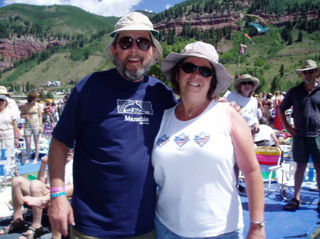 With Linda at the Telluride Bluegrass Festival, 2004
