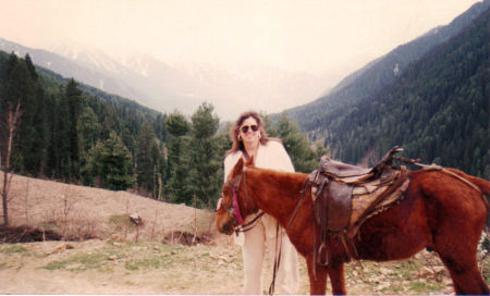 Riding pack mules in the Himalayas 1989