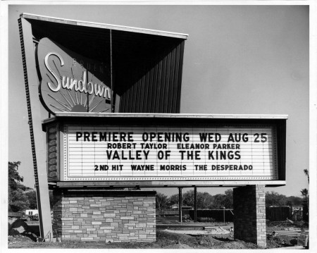 Sundown Drive-in Premiere opening marquee