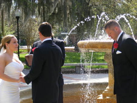 Stephen, Heather and best man Pat Heskett