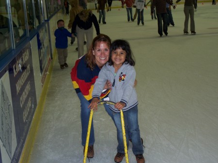 Mommy and Elizabeth at the ice skating rink.