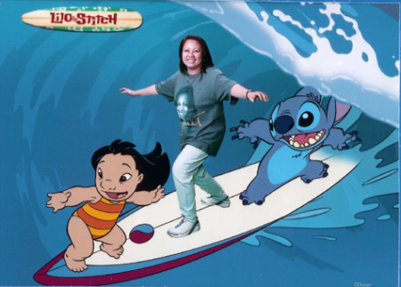 Me Surfing with Lilo & Stitch (smile!)