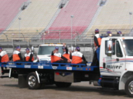 Heading to turn 1 b4 race starts in michigan