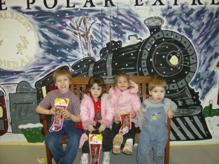 my kids at polar express