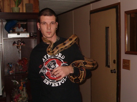 My Oldest son Jimmy & Suzy our snake