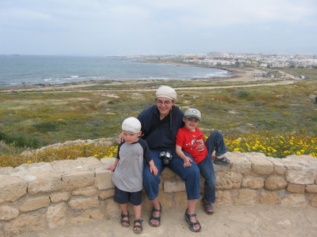 Sam (4), myself and Avi (5 1/2) in Cyprus