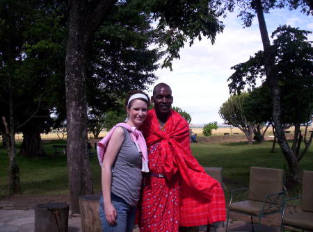 Susan with the Masai