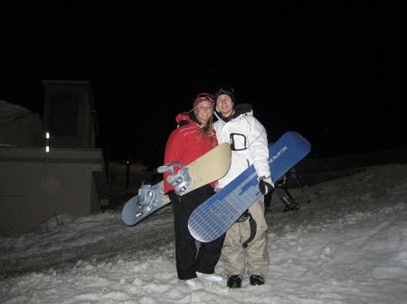 Evalee and Jesse Snowboarding