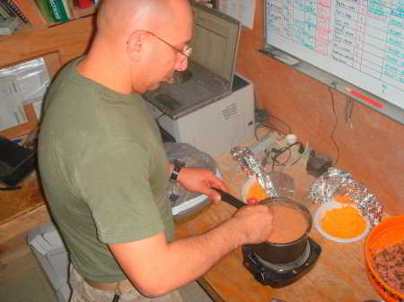 Making refried Beans in Iraq in 2004