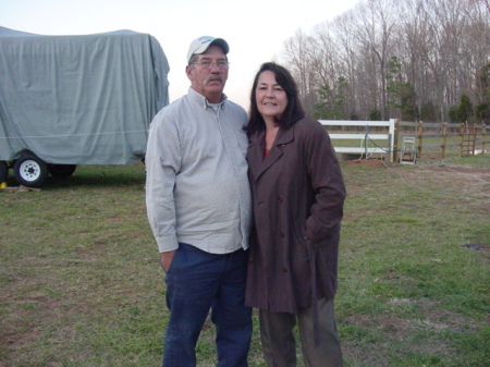 Me and my husband on our farm