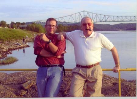with son Brady at Hannibal Locks & Dam, WV