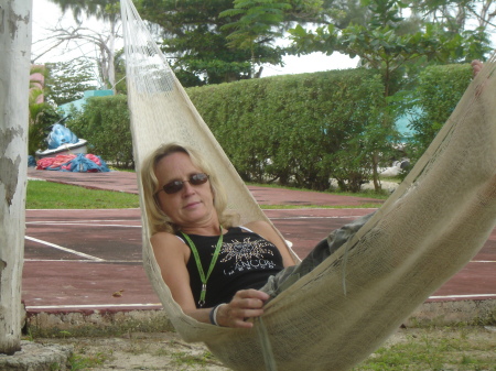 Diane relaxing in Mexico.