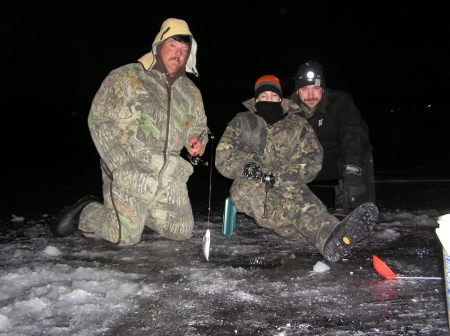 Ice fishing in late December