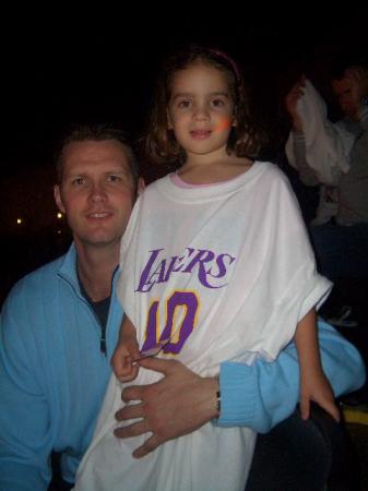 My daughter and I at the Lakers game