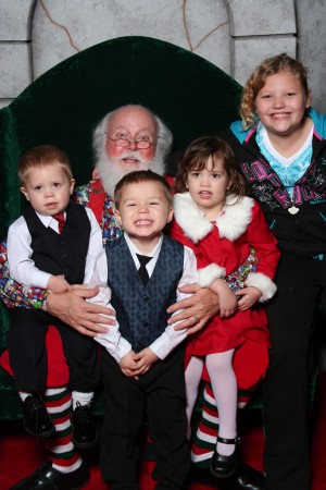 Our grandchildren with Santa 2006