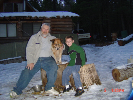 Papa and Jonathen at the cabin