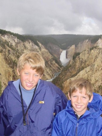 Luke and Thomas at Grand Canyon of Yellowstone 2003