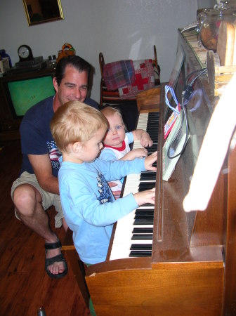 Aiden & Dillan playing the piano