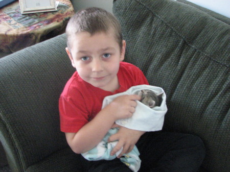 Collin and our kitten (Missy)