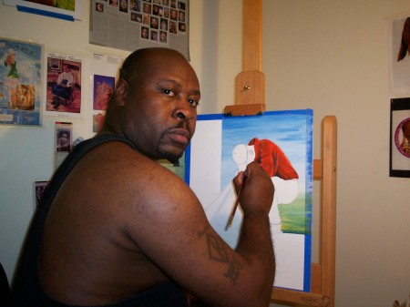 me at the easel