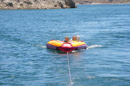 Kids having fun on the lake