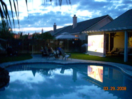 Our backyard movie theater!