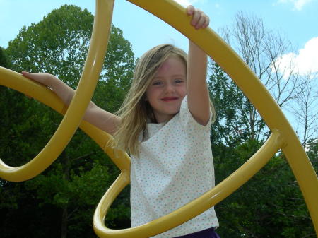 Hallie Camping with a knot on her head