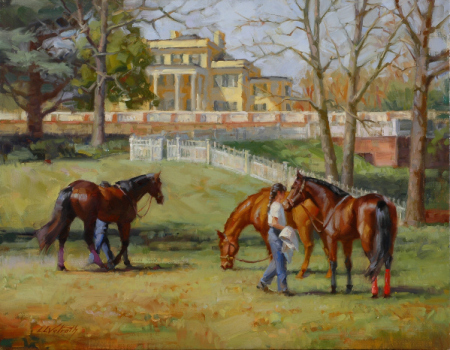 "Horses in the Oak Grove" Linda Volrath