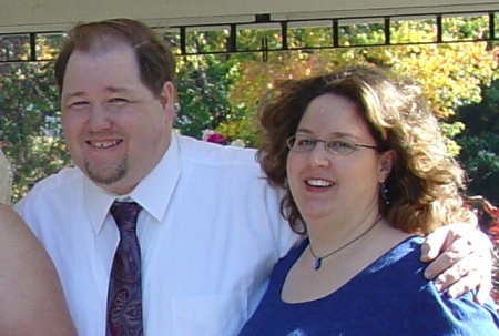 My husband Bob and I at his sister's wedding in Oct 07