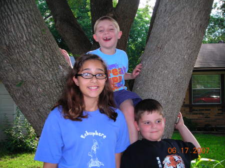 Christian with his cousins Hunter and Sabrina