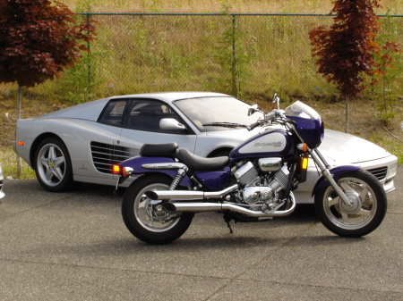 The  Ferrari and theHonda 750 Magna