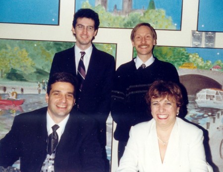 With business colleagues at a congress