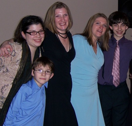 Me, my kids and my sister in the black dress