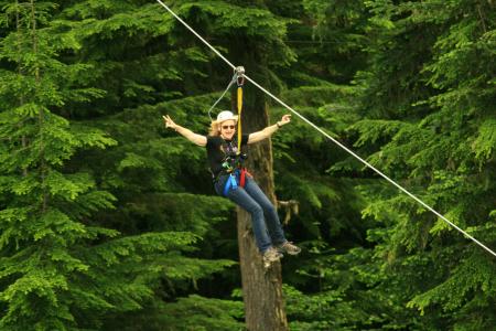 zip lining in whistler canada june 2007