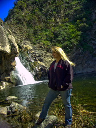 bev at waterfall